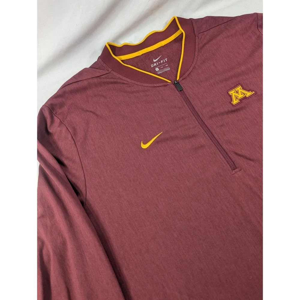 Minnesota Golden Gophers Nike Dri-Fit Maroon 1/4 Zip Shirt Mens XXL